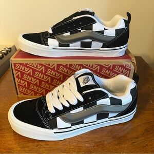 Vans Men's Old Skool Checkerboard Low Top Sneakers - Black/White